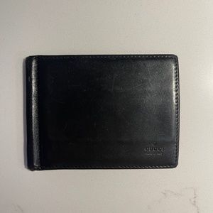 Gucci leather wallet with money clip